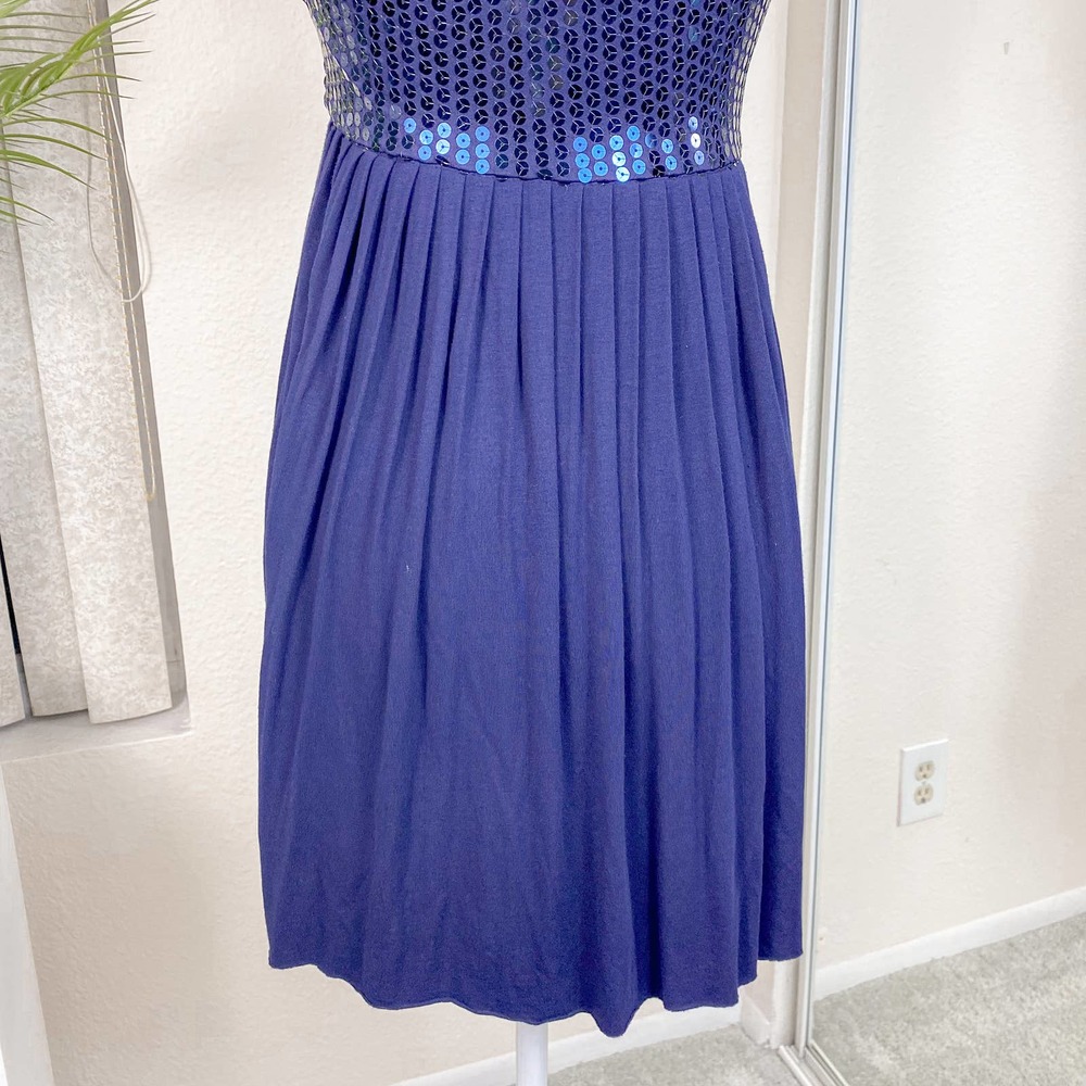 Bailey44 Barneys Babydoll Coop Blue Sequin Super Nova Mini Dress Size Small - Picture 13 of 13